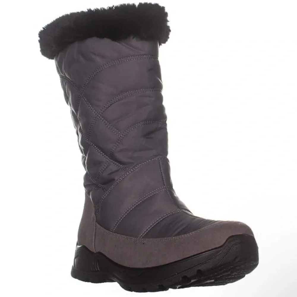 Easy Street Cuddle Easy Dry Waterproof Boots Grey/Taupe‎ Size 10 NIB